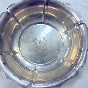 Antique Solid Sterling Silver Floral Fruit Bowl